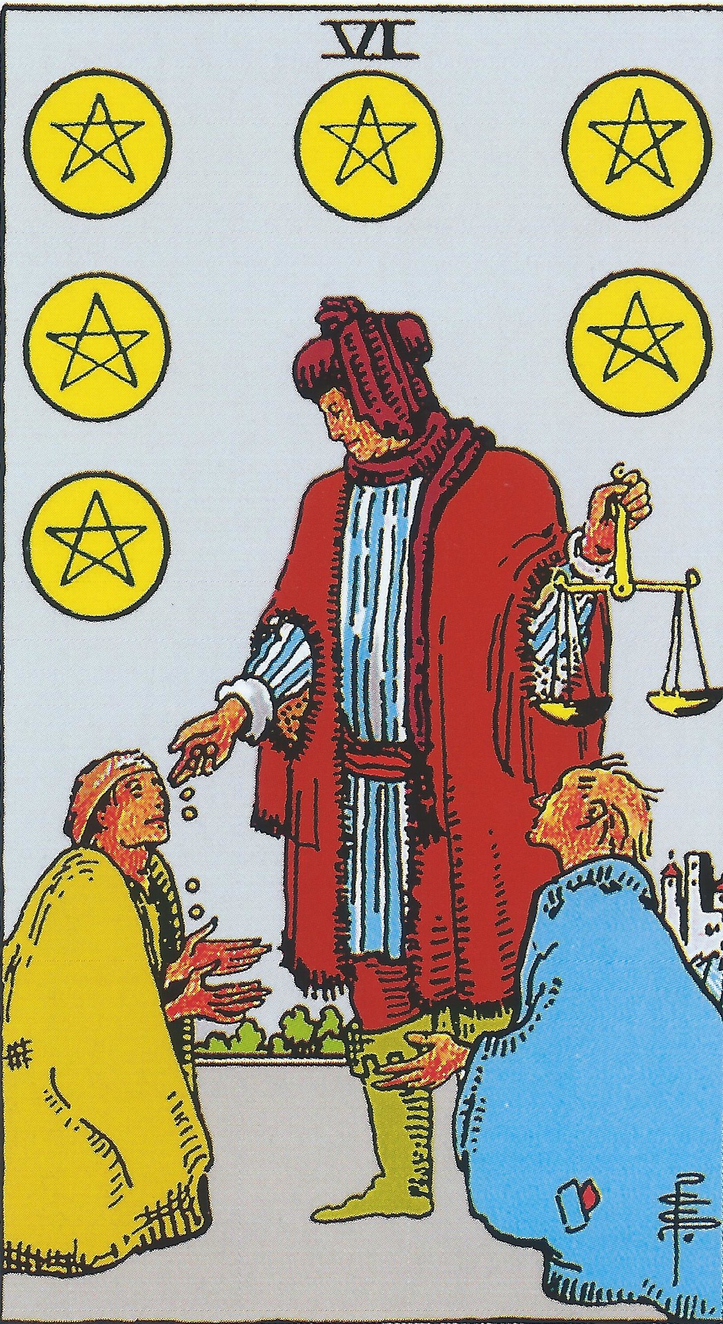 Six of Pentacles six of pentacles rider Waite tarot