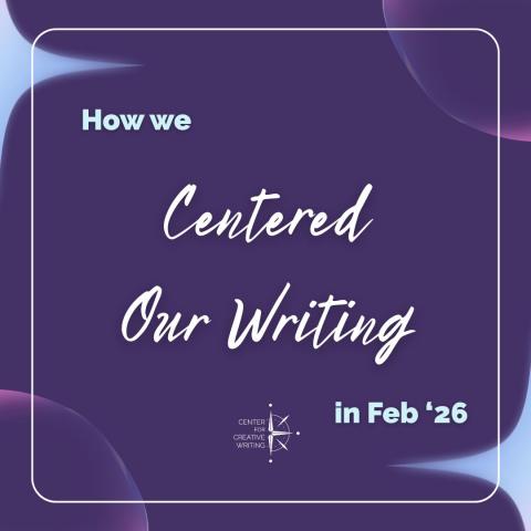 how we centered our writing in February 2026 on purple background via Canva